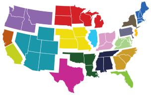 Map of United States showing ESRD Networks